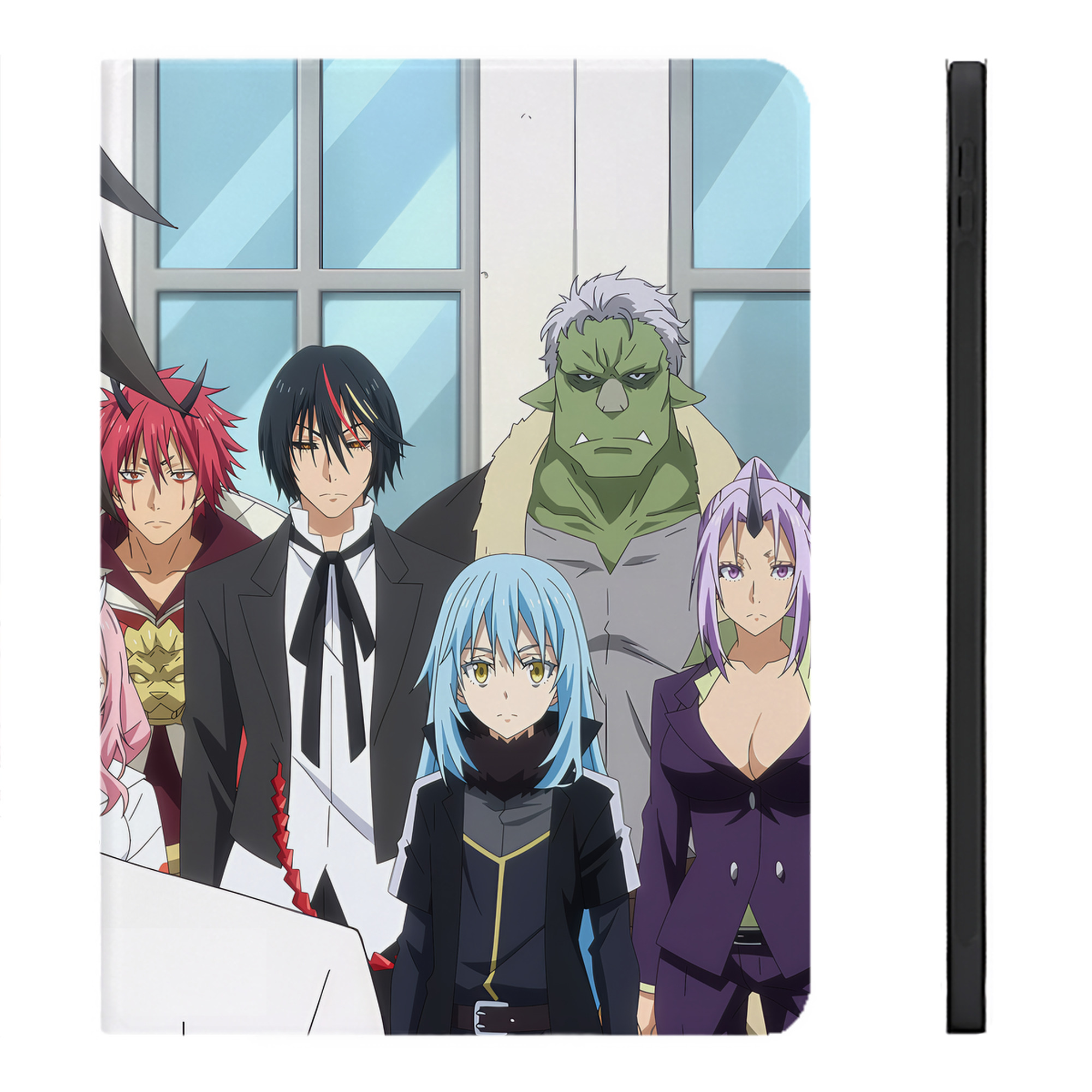 （画像用） 転スラ Regarding Reincarnated to Slime IPadケース ペンホルダー付き ブックスタイルデザイン